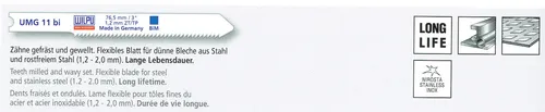 Stichsägeblätter 76,5/55 Bimetall , für Stahl/ VA 1,2 - 2mm , für B&D 5