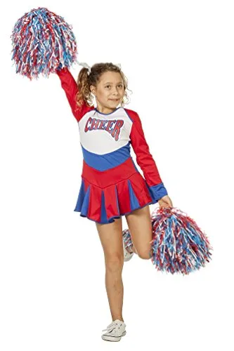 Cheerleader Kinderkostüm Elsa - 128 Bunt - Kostüme für Kinder, authentisches Cheerleader-Outfit für Sportereignisse und Motto-Partys, ideal für kleine Cheerleading-Fans.