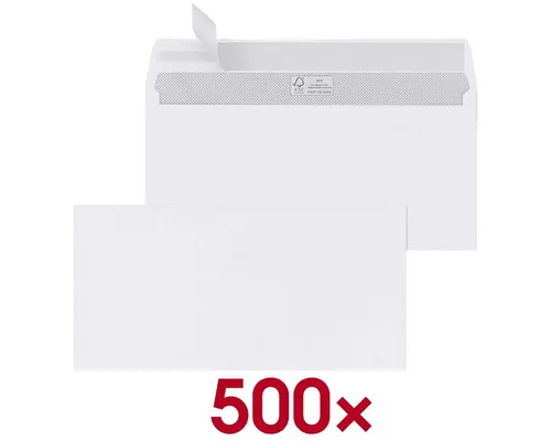 MAILMEDIA Briefumschlag DL ohne Fenster - Praktische Briefumschläge in DIN Lang, 500 Stück pro Packung, mit Haftklebung für sicheren Verschluss und 100 g/m² Gewicht, ideal für den professionellen Einsatz.