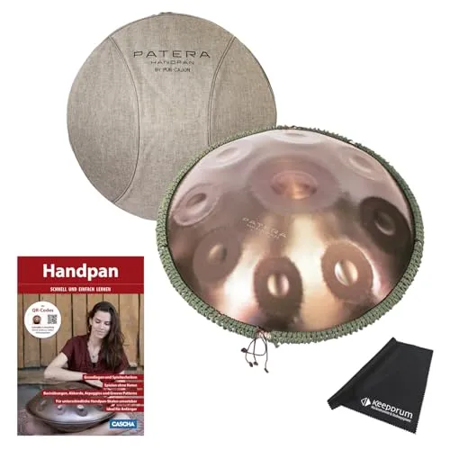 Patera Handpan HPDM-6 D-Kurd mit Lehrbuch und Mikrofasertuch