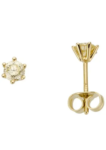 Firetti Paar Ohrstecker mit Brillant - Gelbgold 750 Ohrschmuck - Elegante Ohrringe aus Gelbgold 750 mit 0,5 ct lupenreinen Brillanten. Perfekt für jeden Anlass und als Geschenk zu besonderen Feierlichkeiten.