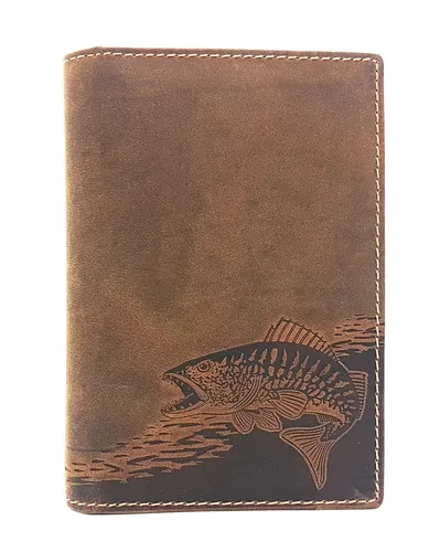 echt Leder Passhülle Etui für Jagdschein und Angelschein in braun von Jockey Club