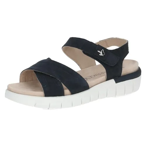 CAPRICE Sandale 9-28700-42 857 H-Weite - Wanderschuhe für Damen mit breiteren Füßen (H-Weite), bequeme Sandale mit Klettverschluss für extra Halt und hochwertigem Leder für Langlebigkeit.