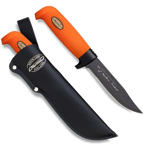 Marttiini Martef Big Game Orange Jagdmesser mit 12,8 cm Klinge und Lederscheide