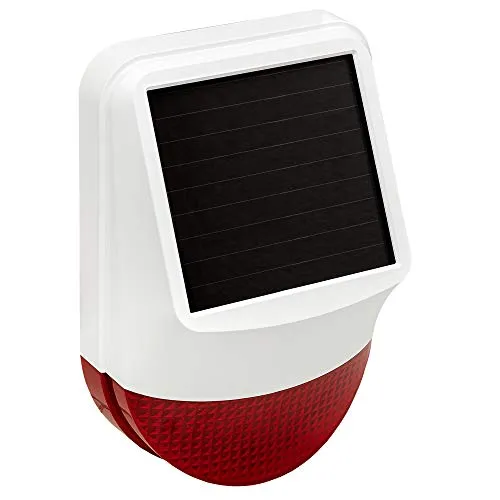 Safe2Home Solar Funk Außensirene SP310 - Überwachungstechnik mit 105 dB lautem Alarmsignal, wetterfestem Gehäuse und konstant aufladbarem Solarmodul für maximale Sicherheit ohne Stromanschluss.