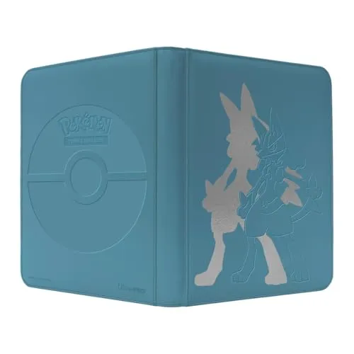 Ultra Pro Pokemon Lucario 9-Pocket PRO-Binder - TCG Ordner für Pokémon-Fans, bietet Platz für 360 Karten, gepolstert und mit Reißverschluss für sicheren Transport.