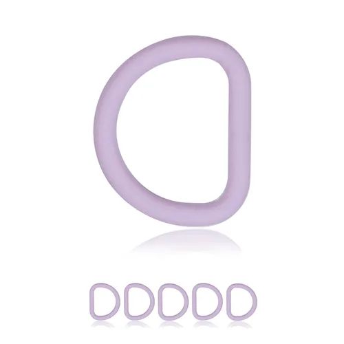 D-Ring aus Zink mit Silikon-Beschichtung 25mm, 5er Set, Pastell-Flieder