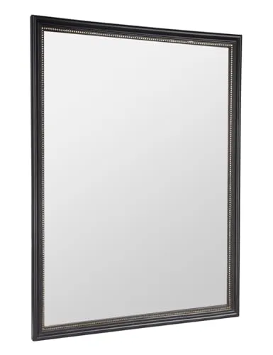 Mirrors and More Rechteckiger Wandspiegel Elenor 34x45cm - Dekorativer Wandspiegel mit elegantem schwarzen Rahmen, ideal für Wohnräume, Flur oder Schlafzimmer. Vielseitig montierbar, ob vertikal oder horizontal, und ein echter Blickfang in jedem Raum.