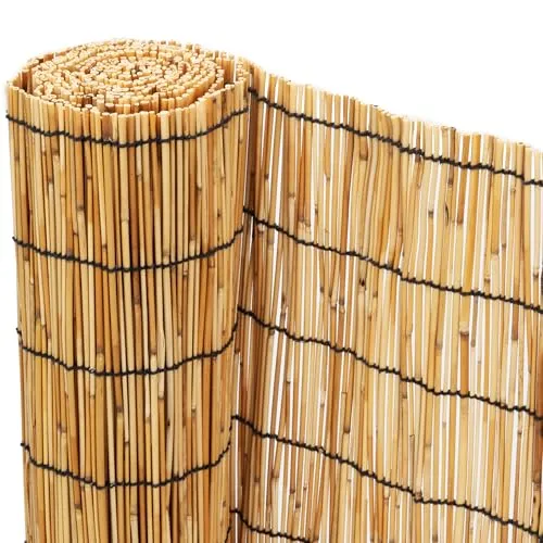 Ribelli Schilfmatten Sichtschutz Zaun 80x300cm, Sichtschutzmatte Wetterfest, Balkonsichtschutz 100% Schilfrohrmatte, Natürlicher Sichtschutzzaun für Balkon, Terrasse, Garten, Windschutz, Sonnenschutz