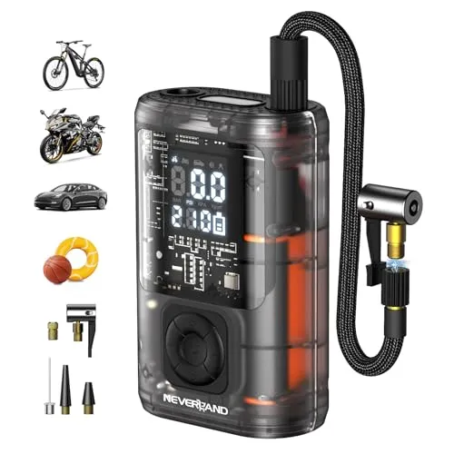NEVERLAND Fahrradpumpe Elektrische Luftpumpe Akku