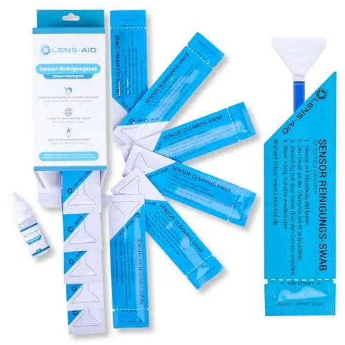 Lens-Aid Kamerazubehör-Set Sensor Reinigungsset mit einzelnen Swabs oder als Set inkl. Flüssigreiniger für Vollformat, APS-C oder MFT Kamera Sensoren., (12 einzeln verpackte Swabs pro Set)