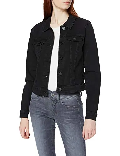 Noisy May Damen Kurze Jeansjacke NMDEBRA - Funktionsjacke aus hochwertigem Denim, ideal für den Übergang, mit praktischen Brusttaschen und lässigem Stoned-Washed-Look.