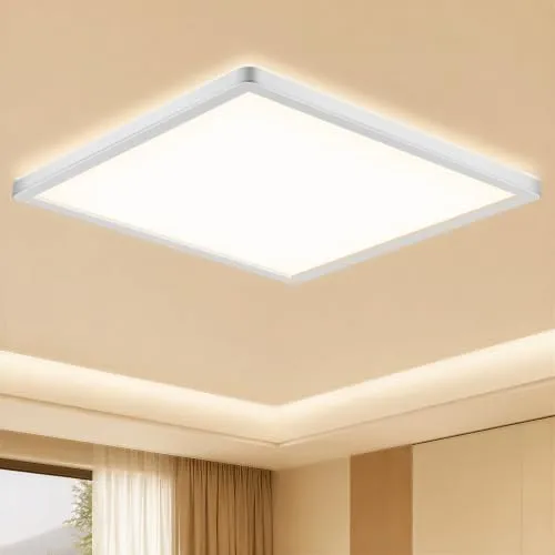 LED Deckenleuchte Energieklasse A, 8W 4000K 1700lm Deckenlampe Quadrat 22cm | Modern Lampe Decke, IP54 Wasserfest Badezimmer Lampe Weiß für Bad Küche Wohnzimmer Schlafzimmer Flur Keller