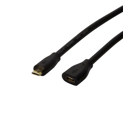 LogiLink Micro USB 2.0 Verlängerungskabel 1,5 m schwarz