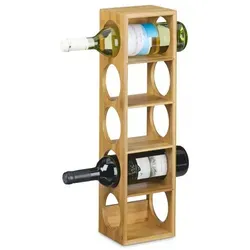 Weinregal aus Bambus - Stapelbarer Flaschenhalter für Weinflaschen - Weinregal aus hochwertigem Bambus, stapelbar und ideal zur platzsparenden Aufbewahrung Ihrer Weinflaschen. Perfekt für Weinliebhaber!