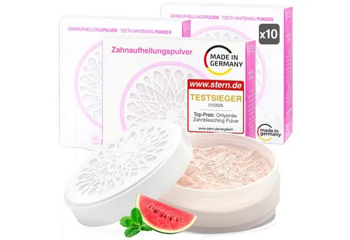 OnlySmile Zahnbleaching-Pulver Zahnaufhellung Pulver - Testsieger - Teeth Whitening Powder, Zahnaufhellung, Bleaching Powder, Aufhellen, weiße Zähne