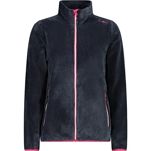 CMP Damen-Highloft-Fleecejacke Titan-Fuchsia - Outdoorjacken mit winddichtem Frontzip und elastischen Abschlüssen, perfekt für aktive Outdoor-Aktivitäten und kühle Tage.