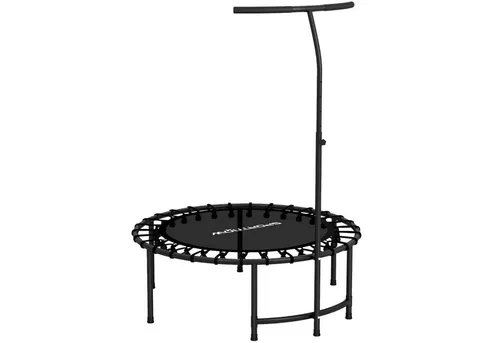 MC Star Fitnesstrampolin mit verstellbarem Griff – Ideal für Familien-Workouts - Kompaktes Fitness-Trampolin mit 5-stufig höhenverstellbarem Griff und 36 Bungee-Seilen für sanftes Springen. Perfekt für Ganzkörpertraining zu Hause – gelenkschonend und stabil.
