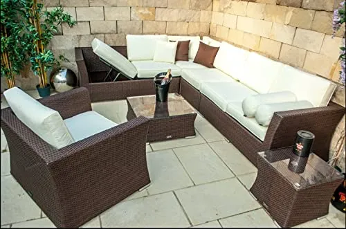 Ragnarök-Möbeldesign PolyRattan Lounge Sofa - Hochwertiges Gartenmöbel aus PolyRattan, rostfrei und mit 8 Jahren Garantie – perfekt für stilvolle Entspannung im Freien.