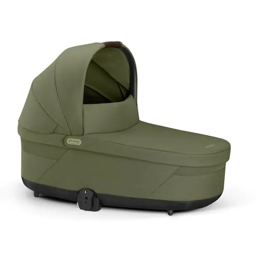 Cybex Cot S Lux - Babywanne für Balios S Lux und Talos S Lux in Moos Green - Geräumige Babywanne mit komfortabler Matratze, ideal für Ausflüge. Mit XXL-Sonnenverdeck und einfachem Anbringen am Kinderwagen für höchsten Komfort und Sicherheit.