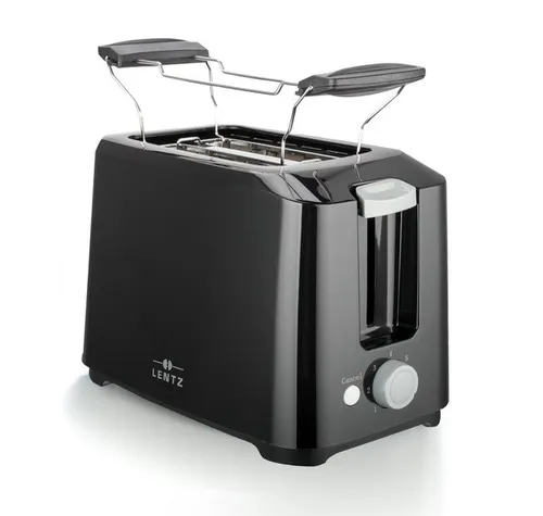 Lentz 2-in-1-Toaster mit Brötchenaufsatz - 2-Scheiben Toaster mit 7 Bräunungsstufen und Anti-Stau-Funktion für perfekt geröstete Toasts und Brötchen. Ideal für ein knuspriges Frühstück!