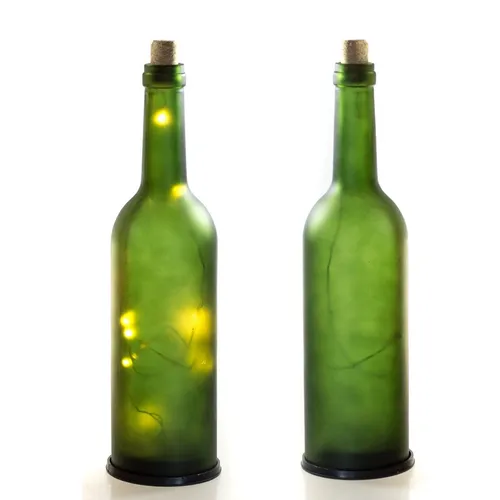 LED Weinflasche Glasflasche Flasche,10 LEDs,batteriebetrieben,In & Outdoor -grün