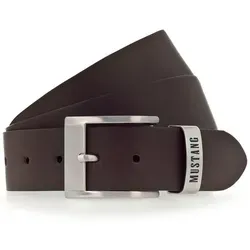 MUSTANG Ledergürtel mit Vintagecharakter 4 cm braun - Hochwertiger Gürtel aus 100% Rindsleder mit feiner Haarnarbung. Ideal für den casual Look, bietet er stilvolle Akzente und eine langlebige Qualität.