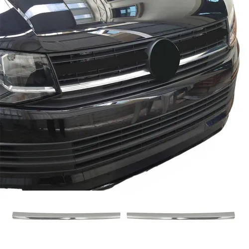OMAC Kühlergrill Leiste Chrom 2x - Front- & Kühlergrills, 100% Passgenauigkeit für eine perfekte Anpassung an Ihr Fahrzeug, ideal für einen sportlichen Look und optimalen Schutz.