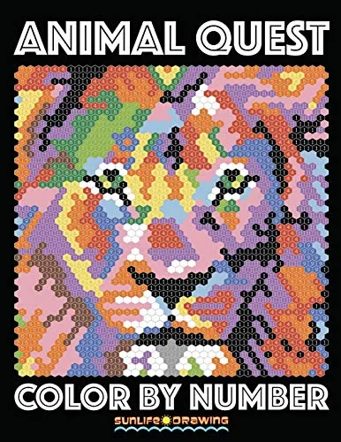 ANIMAL QUEST Color by Number: Activity Puzzle Coloring Book for Adults Relaxation & Stress Relief (Color Quest Color By Number, Band 1)