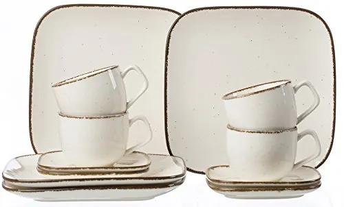 Ritzenhoff & Breker Kaffeeservice Casa, 12-teilig - Servierplatten für stilvolle Kaffeerunden, spülmaschinenfest und ideal für 4 Personen mit elegantem Steinzeug-Design.