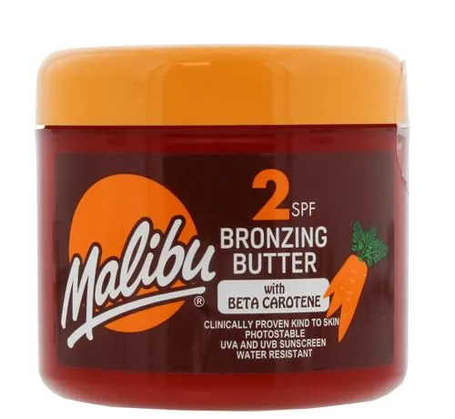 Malibu schnell bräunende, wasserfeste LSF 2 Bronzing Body Butter mit Beta-Carotin, 300 ml, Lotion