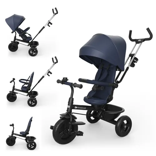 Kinderkraft Aston 2 PLUS Dreirad mit Schiebestange und 360° Sitz