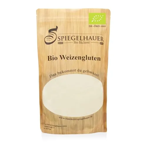 Bäckerei Spiegelhauer Bio Weizengluten Pulver 1 kg EU Anbau Weizenprotein Seitanbasis Weizeneiweiß Gluten zum Backen oder für Seitan