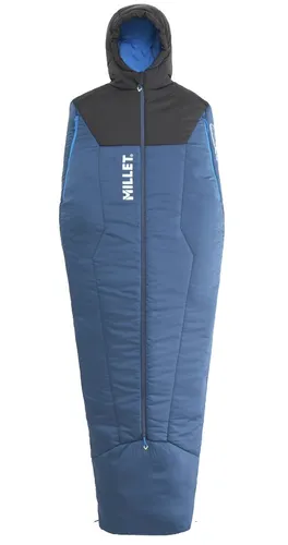Millet Bossons 5° Reg Schlafsack - denimblau - Kompakter 2-Jahreszeiten-Schlafsack für angenehme Nächte bis 5°C. Mit leichtem, recyceltem Material und praktischem Zwei-Wege-Reißverschluss für optimale Belüftung und Bewegungsfreiheit.