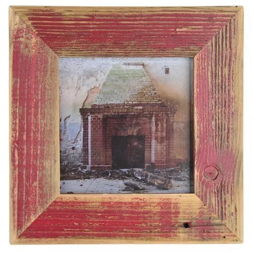 Mein Landhaus Bilderrahmen aus echtem Alt-Holz Stil Vintage, rustikal - handgefertigte Unikate in rot 30x30