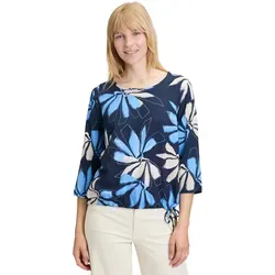 Betty&Co Klassische Bluse 3/4 Arm in Dunkelblau - Elegante Bluse aus 56% Viskose und 44% Baumwolle, Größe 36, perfekt für stilvolle Anlässe und den Alltag.