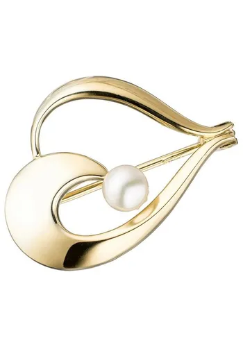 JOBO Brosche, 585 Gold mit einer Süßwasser-Zuchtperle von JOBO