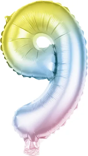 Folienballon Zahl 9 bunt 100 cm