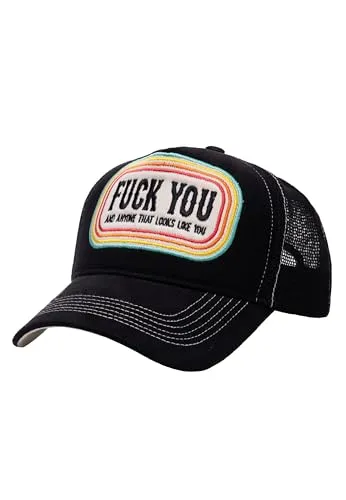 King Kerosin Trucker Cap «Fuck You» black - Unisex Trucker Cap in Schwarz, ideal für einen lässigen Look und ein Statement-Accessoire.