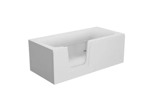 Schulte Badewanne Q1 mit Tür 175 x 70 cm, (Komplettset), Fußgestell Ablauf Front- und Seitenschürze