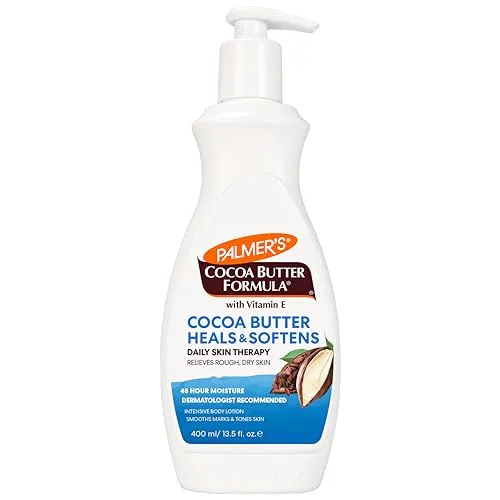 PALMER'S Cocoa Butter Lotion Pump 400 ML - Körperlotion mit reiner Kakaobutter und Vitamin E, pflegt und regeneriert die Haut, ideal für trockene Haut, vegan und dermatologisch getestet.