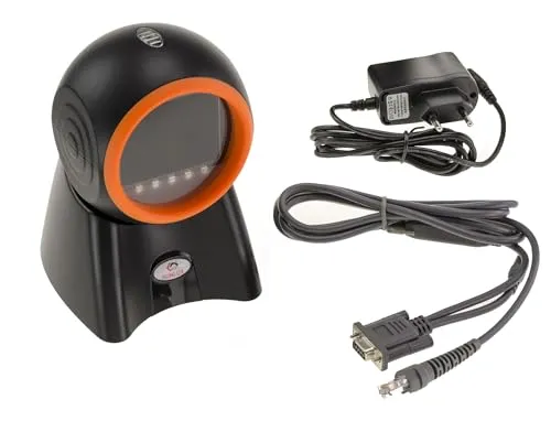 KALEA-INFORMATIQUE Handheld-Scanner für EAN-Barcodes und 2D-QR-Codes zum Aufstellen an der Kasse. Serielle Schnittstelle COM RS232.
