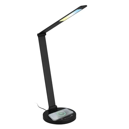 Briloner Leuchten Tischleuchte LED - Schreibtischlampe für Home Office - Tischleuchte in elegantem Schwarz mit fest integriertem LED, 2700K warmweiß und Touch-Funktion – ideal für Büro und Kinderzimmer.