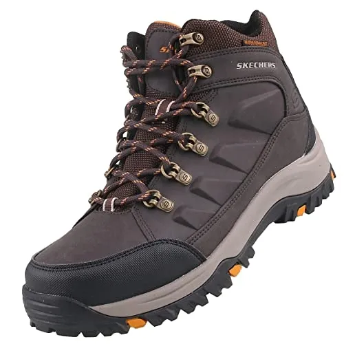 Skechers Relment-Daggett - Herren Wanderstiefel Braun, wasserabweisend und mit bequemer Air-Cooled Memory Foam Einlegesohle