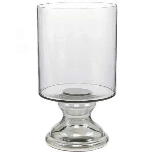 Windlicht Glas Kerzenglas Getönt Klar Ø20cm H36,5cm - Moderne Tischdeko aus klarem Glas, ideal für Stumpenkerzen und ganzjährig einsetzbar.