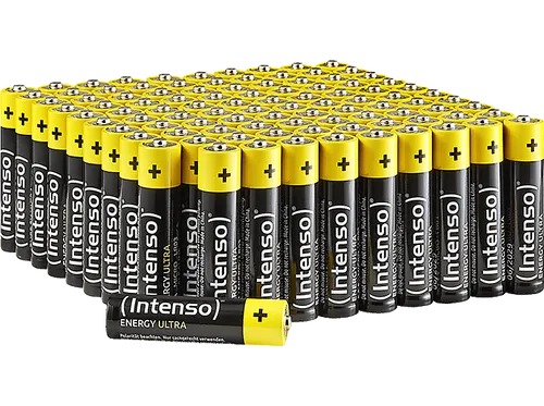 Intenso 7501511 Micro (AAA)-Batterie 100St. - Alkali-Mangan-Batterien mit 1250 mAh, ideal für Spielzeuge, Uhren und Fernbedienungen – hohe Leistung und Langlebigkeit für alle Anwendungen.