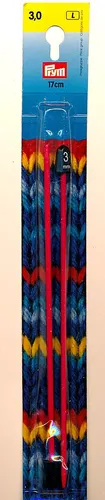 Prym Kinderstricknadeln 3,0 mm - 17cm - rot