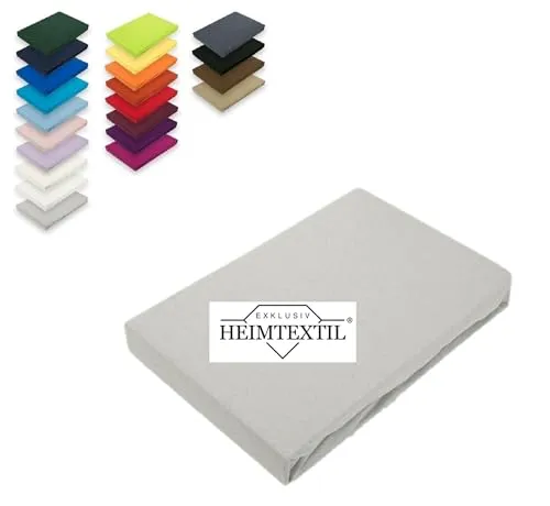 EXKLUSIV HEIMTEXTIL Microfaser Marke Spannbettlaken,100% Polyester, 135 g/m², Öko - Tex Zertifiziert, 90-100 x 200 cm + 30 cm Silber