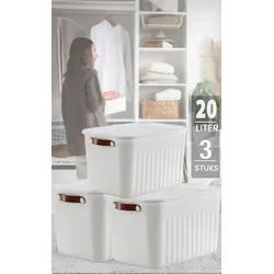 Luxury Bites Aufbewahrungsbox mit Deckel, 3er Set (20L, 15L, 10L) - Praktische und stilvolle Aufbewahrungslösungen in 6 Farben. Die BPA-freien Boxen sind nestbar und stapelbar – ideal für ein organisiertes Zuhause!