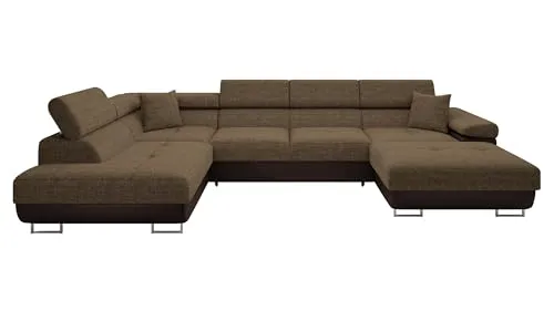 MIRJAN24 Wohnlandschaft Torezio Bis mit Bettkasten und Schlaffunktion - Stylische U-Form Wohnlandschaft mit verstellbaren Kopfstützen, ideal für gemütliche Abende und Gästeübernachtungen. Hohe Qualität und schneller Versand innerhalb von 5 Tagen.
